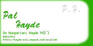 pal hayde business card